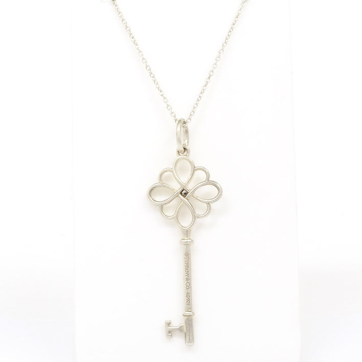 Tiffany Knot Key Diamond Pendant Necklace